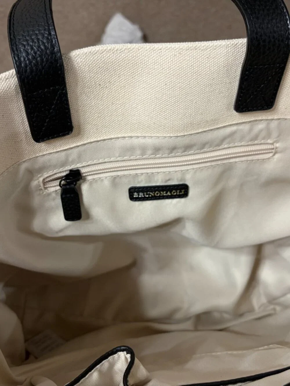 Bruno Magli Canvas Tote with Leather Straps